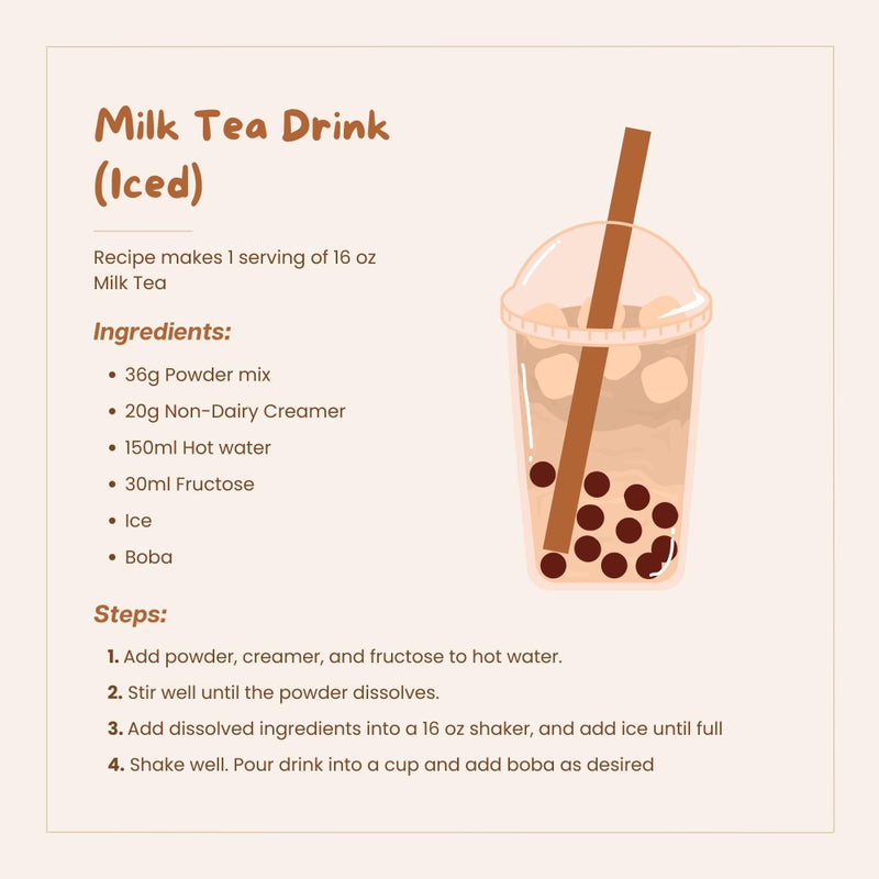 Bossen Bubble Tea Powder Mix - 2.2 Pound (Milk Tea) - Image 2